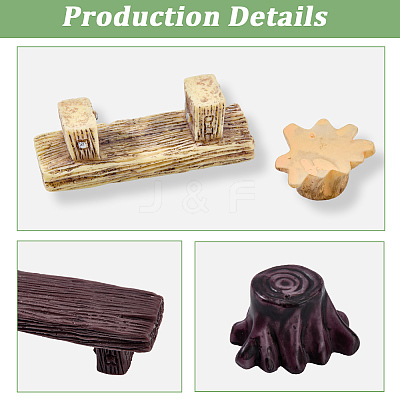 12Pcs 2 Styles Resin Benches DJEW-GF0001-81-1
