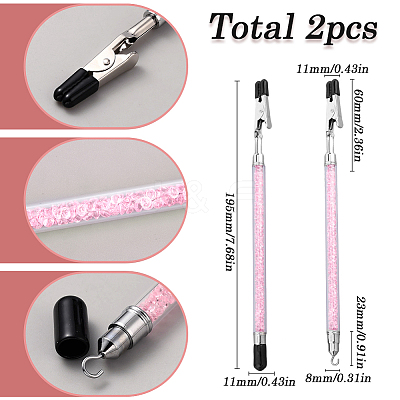 2Pcs Iron and PVC and Acrylic Alligator Memo Clips FIND-SC0011-26A-1