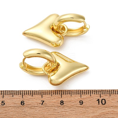 Heart Brass Hoop Earrings EJEW-D322-12G-01-1
