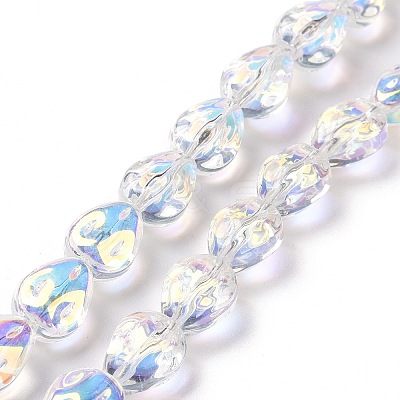 Transparent Electroplate Glass Beads Strands GLAA-C025-02D-1
