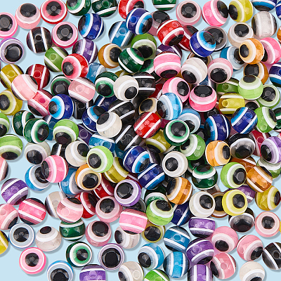 240Pcs 12 Colors Evil Eye Resin Beads RESI-PA0001-09-1
