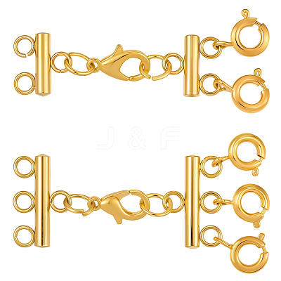 2Pcs 2 Styles 304 Stainless Steel Chain Extender STAS-BBC0008-10G-1