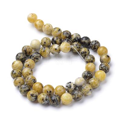 Natural Yellow Turquoise(Jasper) Beads Strands G-R345-6mm-44-1