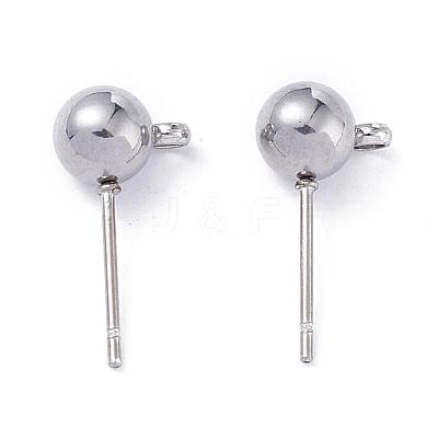 Non-Tarnish 304 Stainless Steel Ball Post Stud Earring Findings STAS-Z035-01P-A-1