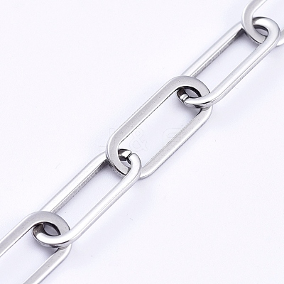 Non-Tarnish 304 Stainless Steel Paperclip Chains CHS-D031-03P-1