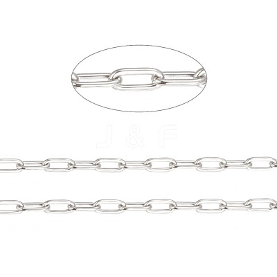 Tarnish Resistant 304 Stainless Steel Paperclip Chains CHS-F010-01A-P-01-1