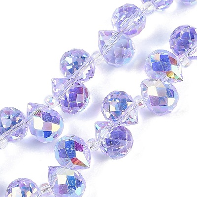 Electroplate Glass Beads Strands EGLA-D030-17V-1