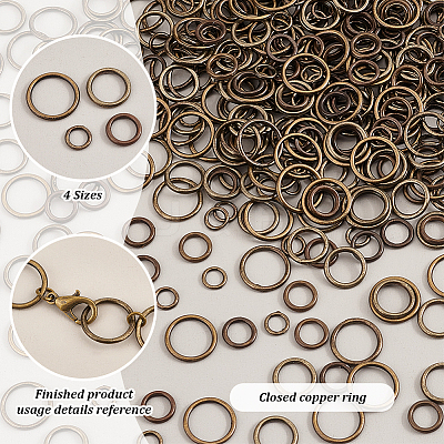 360Pcs 4 Styles Alloy Soldered Closed Jump Rings KK-PH0010-13AB-1