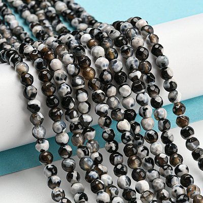 Dyed Natural Fire Crackle Agate Beads Strands G-G007-01I-1