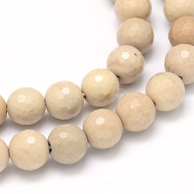 Natural Riverstone Round Bead Strands G-O094-10-6mm-1