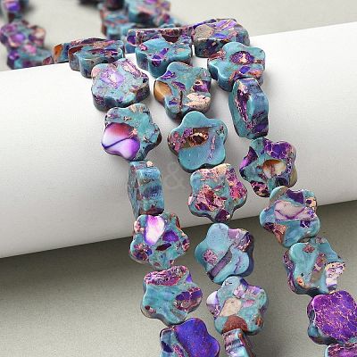 Dyed Synthetic Imperial Jasper Beads Strands G-D337-14mm-B02-1