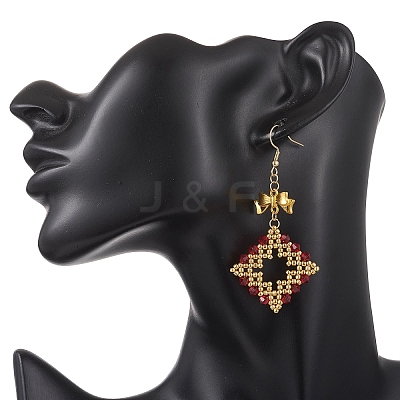 3 Pairs Glass Dangle Earrings EJEW-MZ00709-1