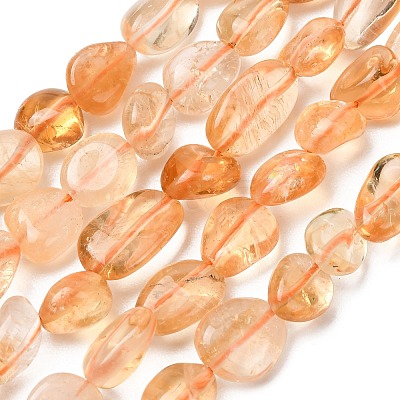 Heated Natural Citrine Beads Strands G-L608-A09-02-1