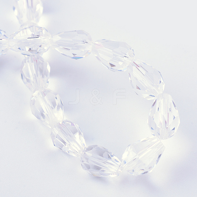 Transparent Glass Bead Strands GLAA-R024-6x8mm-06-1
