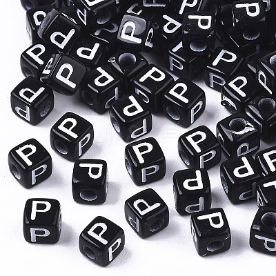 Opaque Acrylic Beads X-SACR-N002-01P-1