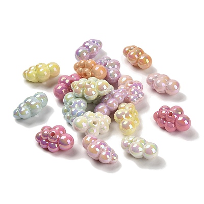 UV Plating Opaque Rainbow Iridescent Acrylic Beads SACR-R001-10A-1