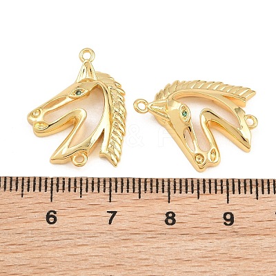 Brass Micro Pave Cubic Zirconia Connector Charms CU-CBA56CE-03G-1