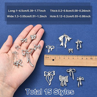 15Pcs 15 Styles Rack Plating Alloy Pendants FIND-YW0006-53P-1