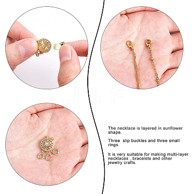 3-Strand 6-Hole Brass Box Clasps FIND-SC0003-31G-1