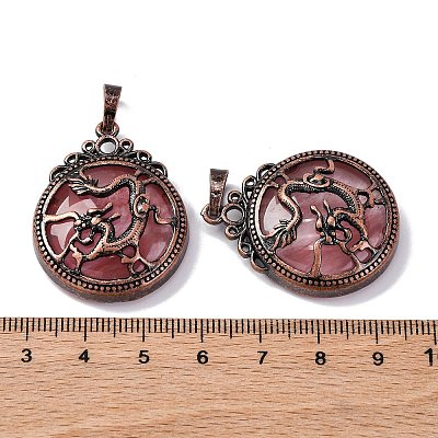 Cherry Quartz Glass Pendants G-A241-02R-06-1