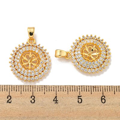 Rack Plating Brass Peg Bail Pendants Micro Pave Cubic Zirconia KK-A214-18G-1