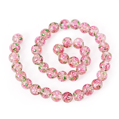 1 Strand Handmade Glod Sand Lampwork Beads Strands LAMP-TA0002-09A-1
