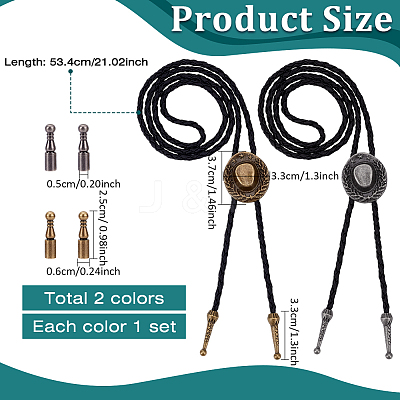 4Pcs Alloy Cord Ends FIND-ME0001-11-1