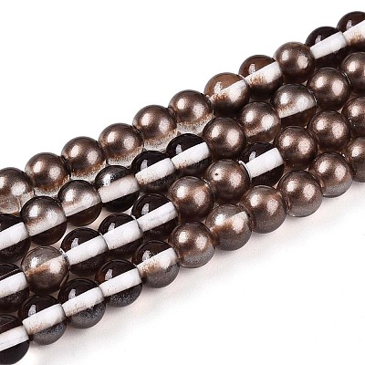 Baking Paint Transparent Glass Beads Strands DGLA-N011-6mm-09-1
