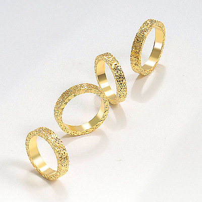 Brass Crushed Ice Pattern Finger Rings FS-WG1F485-04-1