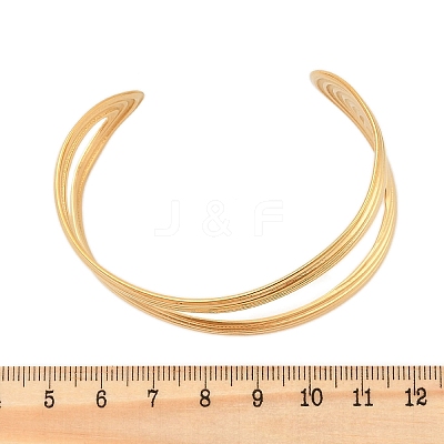 304 Stainless Steel Cuff Bangles for Women BJEW-B108-02G-1