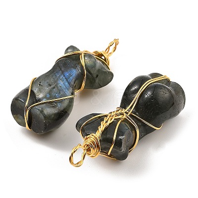 Natural Labradorite Pendants G-K338-30G-02-1