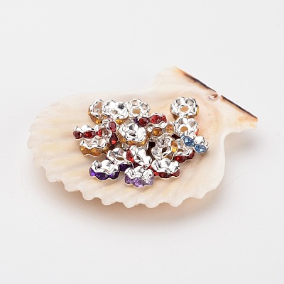 Brass Acrylic Rhinestone Spacer Beads X-RSB6mm-1