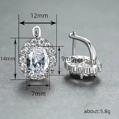 Brass Cubic Zirconia Hoop Earrings WGD6818-05-1