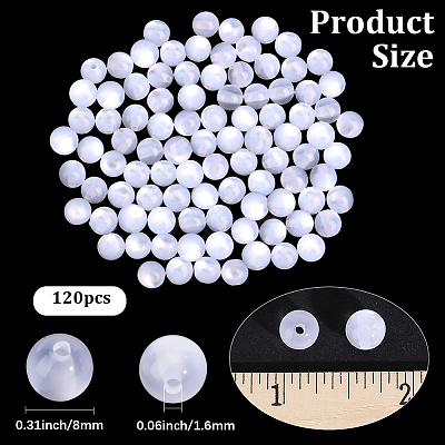 120Pcs Transparent Resin Beads RESI-PA0001-23A-1