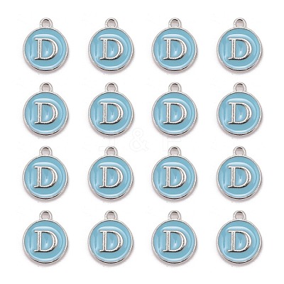 Platinum Plated Alloy Enamel Charms X-ENAM-S118-04D-P-1