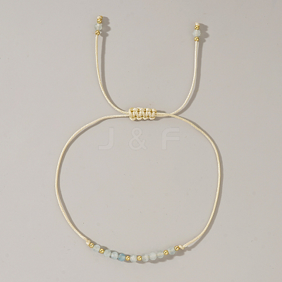 Natural Birthstone Braided Bead Bracelets for Women VA8051-3-1
