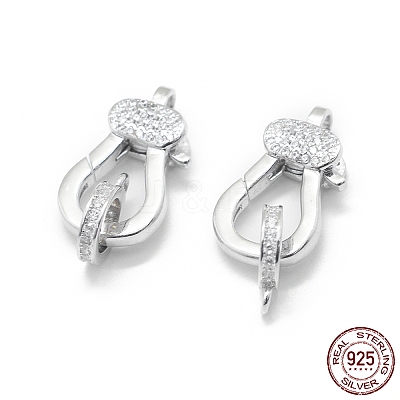 Anti-Tarnish Rhodium Plated 925 Sterling Silver Lobster Claw Clasps STER-L055-067P-1