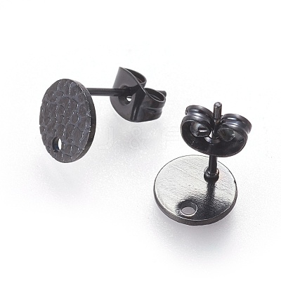 304 Stainless Steel Ear Stud Findings STAS-O119-15B-B-1