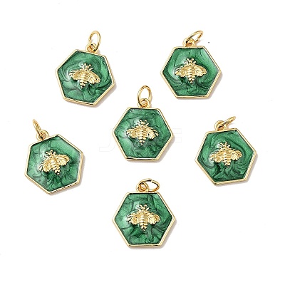 Rack Plating Brass Enamel Pendants KK-H431-10G-1