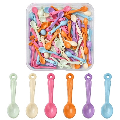 100Pcs Opaque Acrylic Pendants OACR-YW0001-96-1