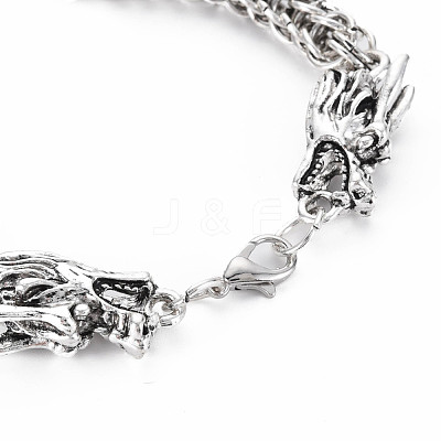 Men's Alloy Wheat Chain Bracelets BJEW-N015-003-1