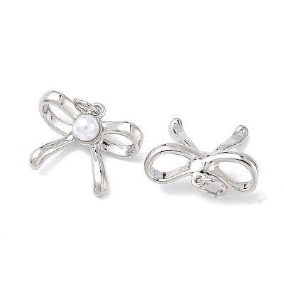 Brass ABS Imitation Pearl Pendants KK-P349-16P-1