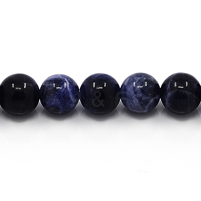 Natural Sodalite Beads Strands G-G515-12mm-07-1
