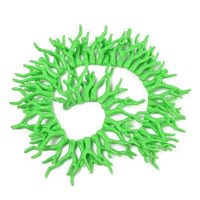 Opaque Acrylic Imitation Coral Beads Strands SACR-P033-02A-01-1