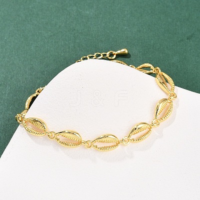 Brass Link Chain Bracelets for Women BJEW-L707-04G-01-1