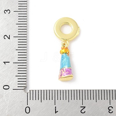 Brass Enamel Virgin European Dangle Charms KK-Z101-03G-02-1
