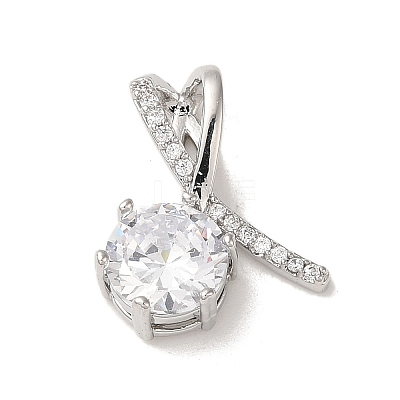 Micro Pave Clear Cubic Zirconia Pendants KK-S351-02P-02-1