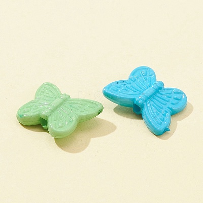 100Pcs Opaque Acrylic Beads MACR-FS0001-57-1