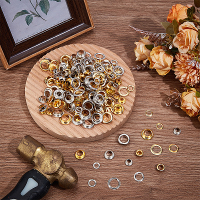 160 Sets 8 Styles Iron Grommet Eyelet Findings IFIN-BBC0001-05-1