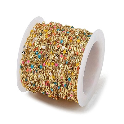 Rack Plating Brass Dapped Chains AJEW-Q153-03G-11-1